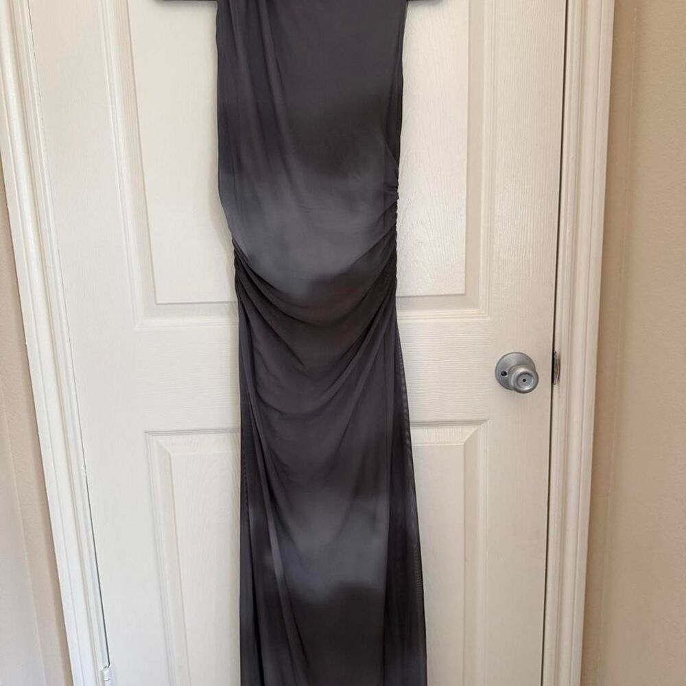 Stradivarius Women's Grey and Silver Dress